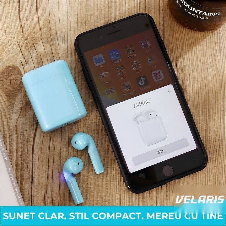 Căști wireless Freepods i18, Bluetooth 5.0, control tactil, sunet HiFi, albastru