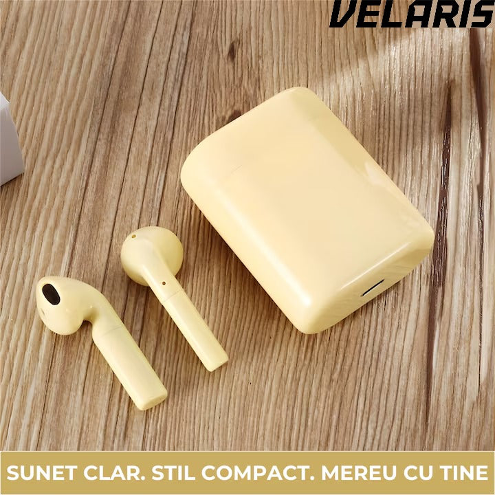 Căști wireless Freepods i18, Bluetooth 5.0, control tactil, sunet HiFi, galben