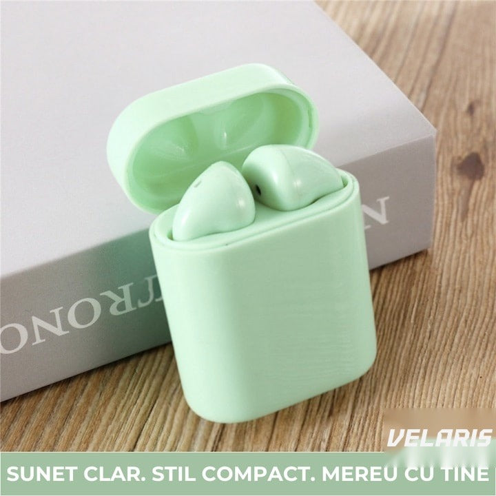 Căști wireless Freepods i18, Bluetooth 5.0, control tactil, sunet HiFi, verde