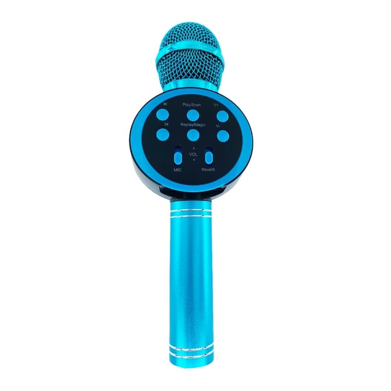 Microfon karaoke wireless cu boxă Bluetooth V11, portabil, baterie încorporată, albastru