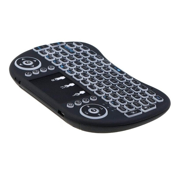 Tastatură wireless i8 RGB cu touchpad, iluminare, compatibilă Smart TV și PC