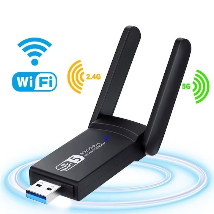 Adaptor wireless USB 3.0 dual band 2.4/5 GHz, 1200 Mbps, antene externe, Windows/Linux/Mac