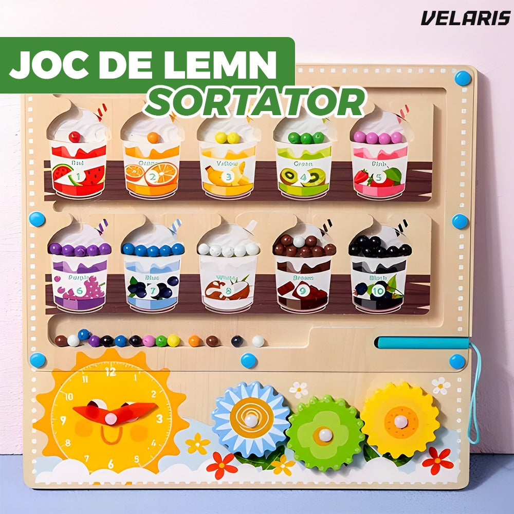 Joc sortare lemn, model Shake, magnetic, cu ceas și pix integrat