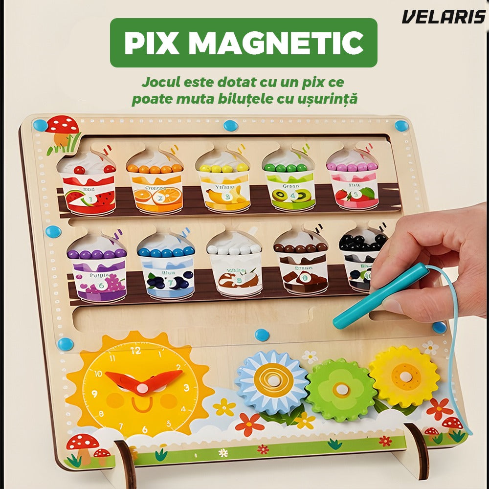 Joc sortare lemn, model Shake, magnetic, cu ceas și pix integrat