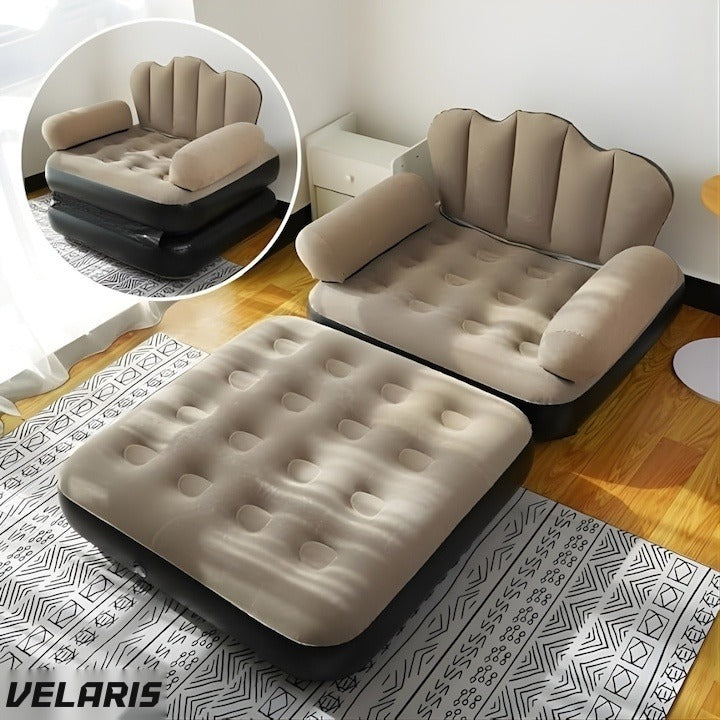 Fotoliu gonflabil 2 în 1 XL, design ergonomic, 100x88x90 cm, interior/exterior, maro